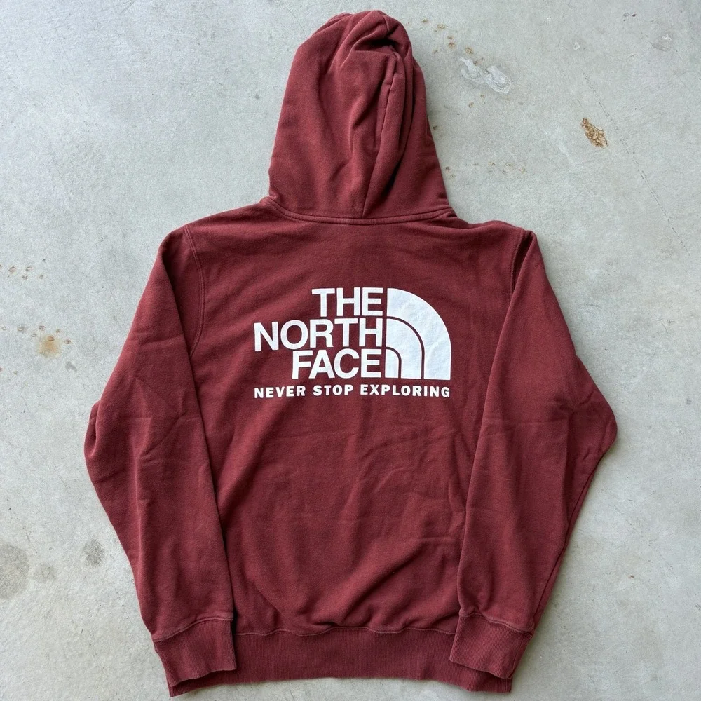 The North Face Hoodie Mens L Red Half Dome Pullover Sweatshirt Hiking Granola